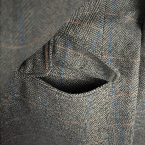 Eddie Bauer herringbone plaid brown wool button blazer jacket women's size 10/12 - Picture 5 of 10